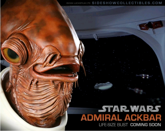 (官图欣赏)sideshow星球大战1/1阿克巴上将头像