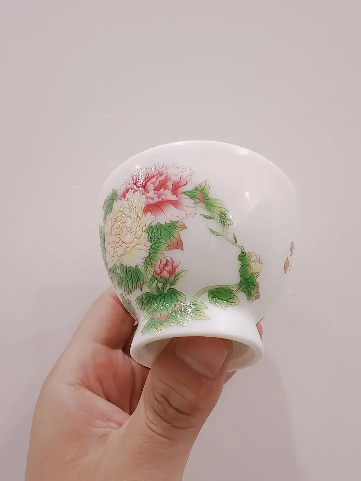 意叁出品 花神杯之四月牡丹化身陶瓷杯 精湛工艺下的臻品 哔哩哔哩