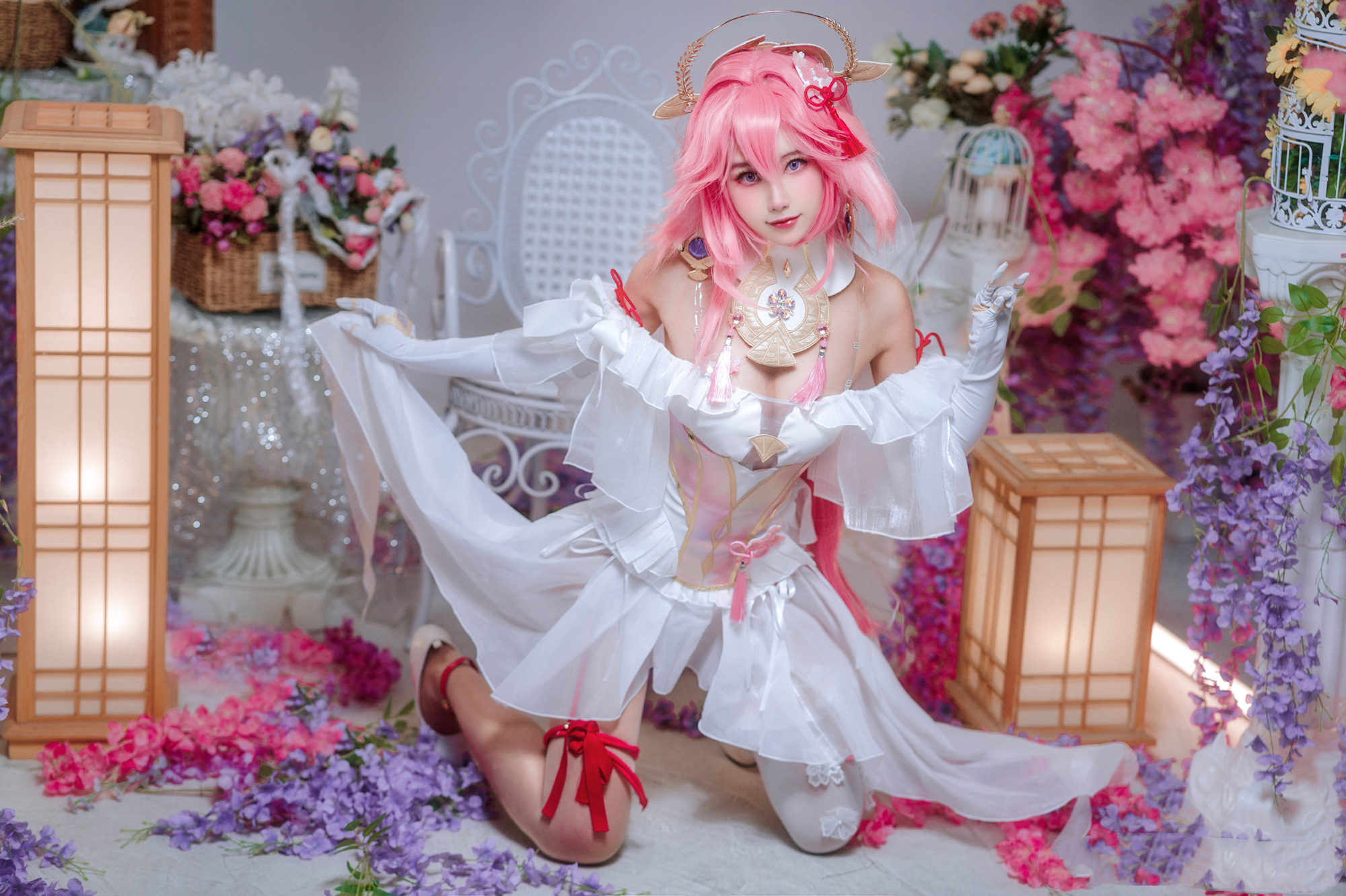 九叔叔叔叔啊原神八重神子同人花嫁cosplay5