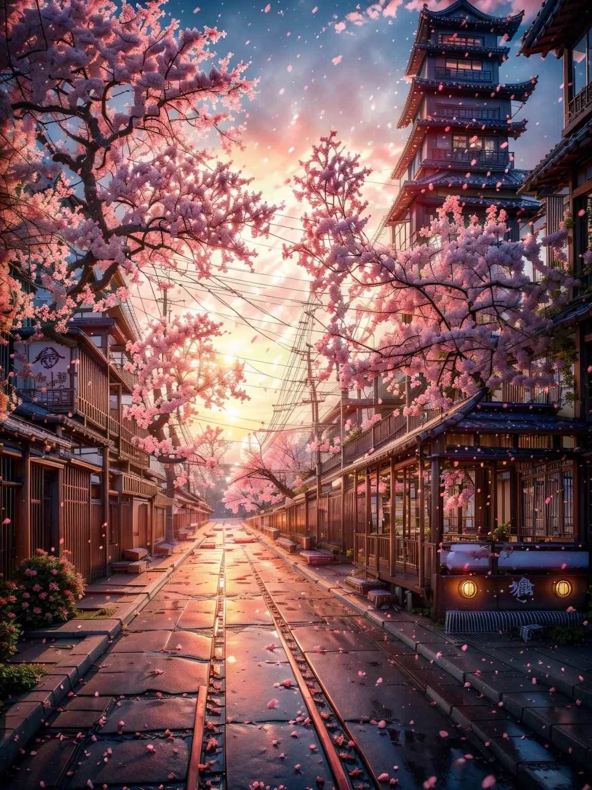 樱花之旅i新海诚漫画风壁纸