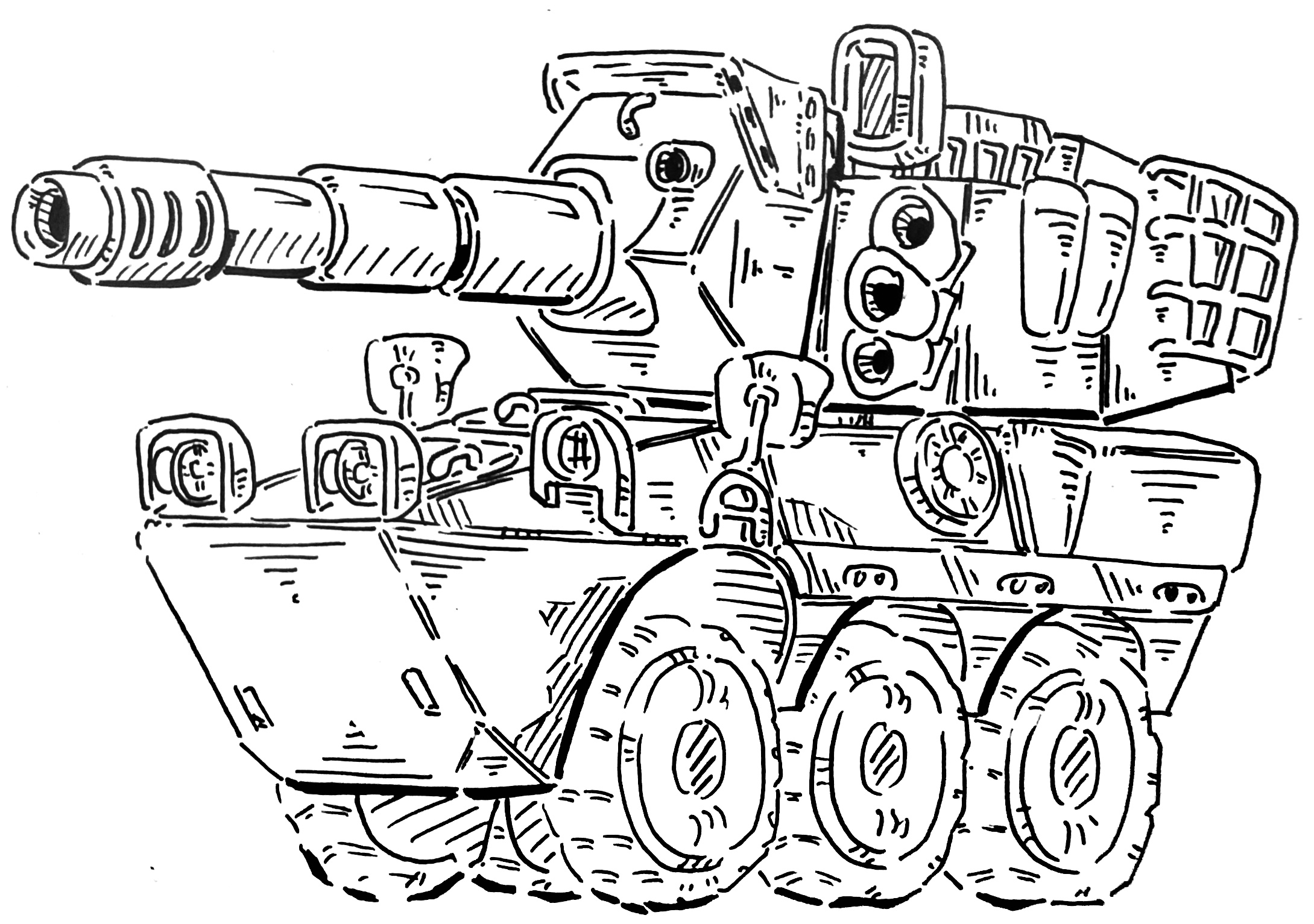 装甲车画法简笔画图片