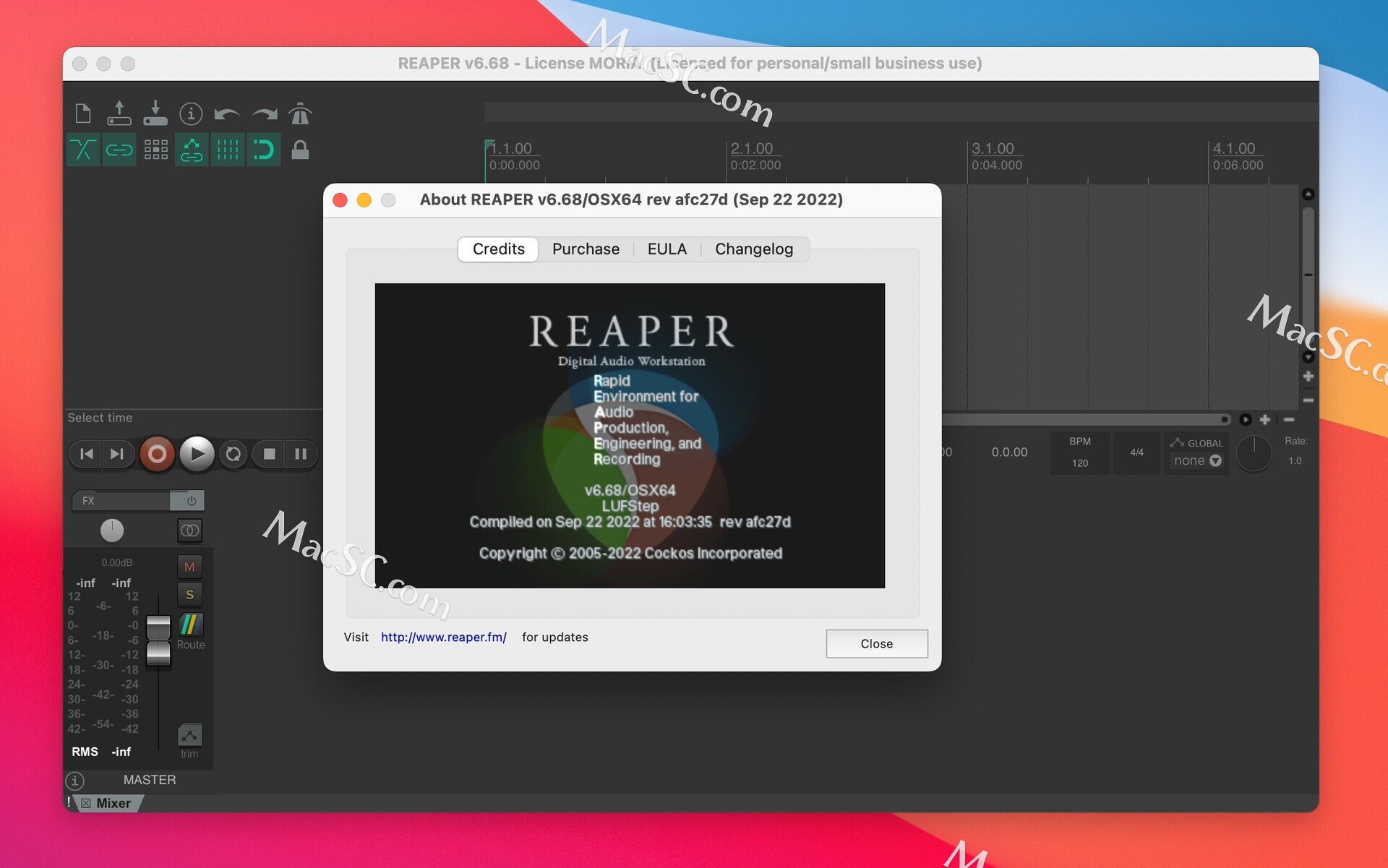 download the new for mac Cockos REAPER 7.02
