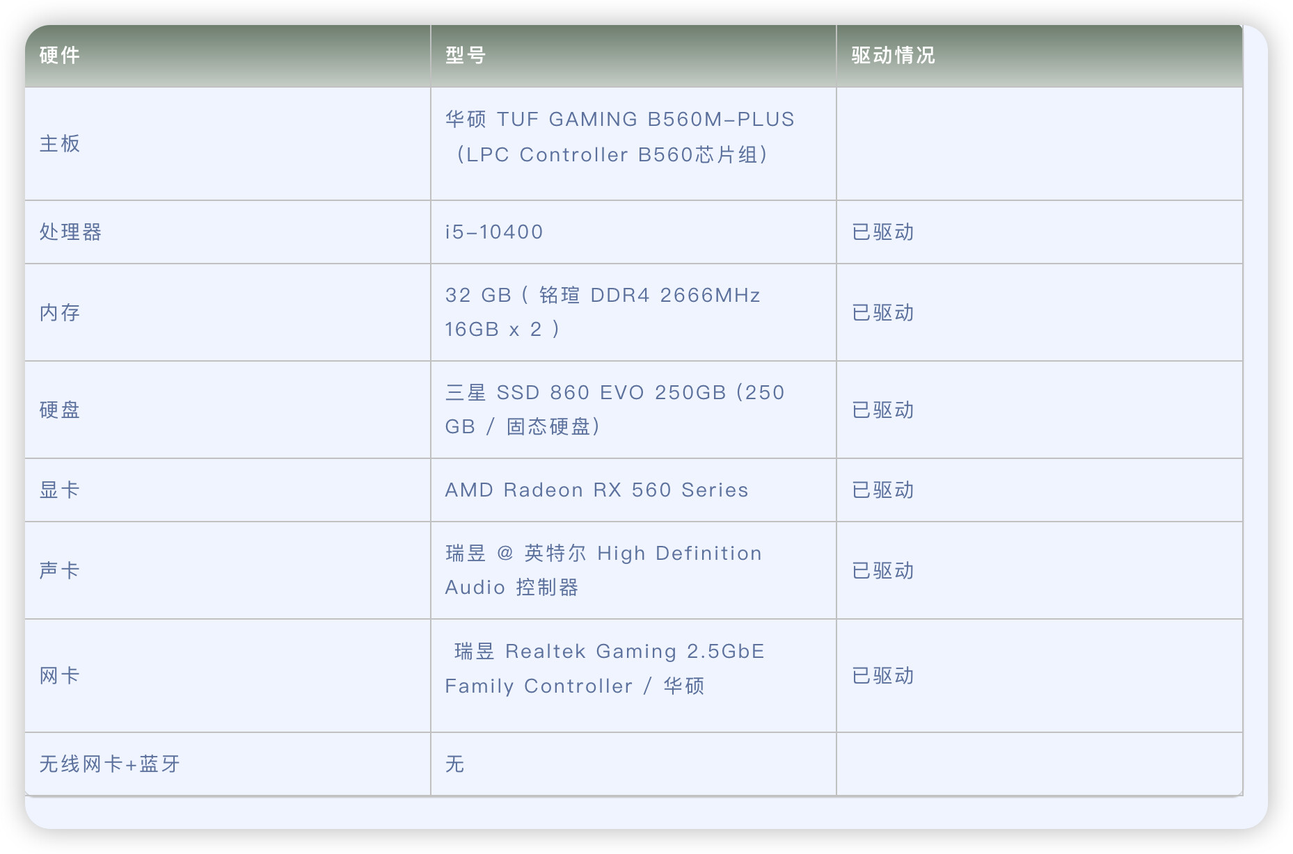  tuf gaming b560m plus i5 10400 hackintosh efi 