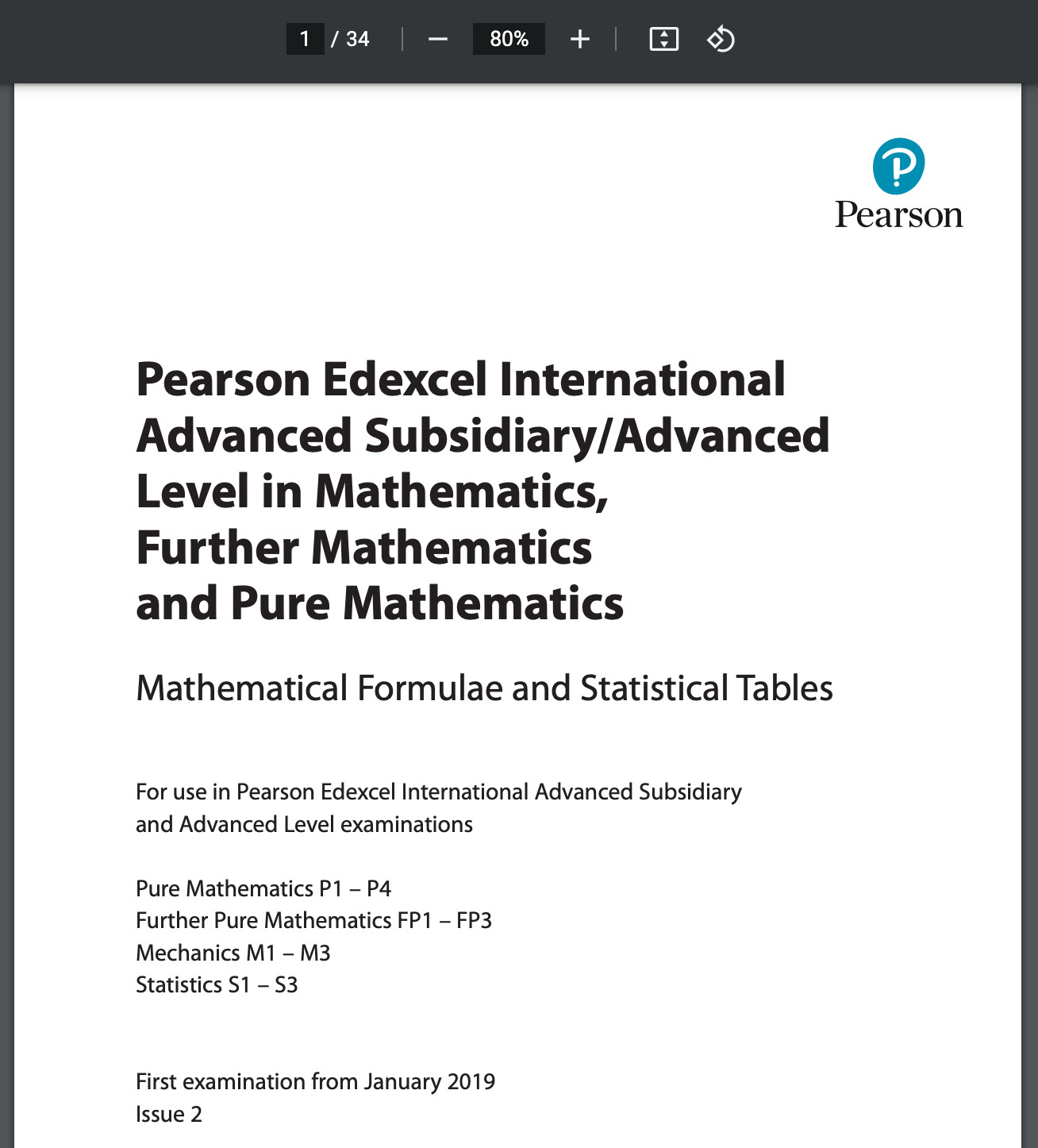 A Level 数学公式手册formula Bookletedexcel Ial 哔哩哔哩 3086