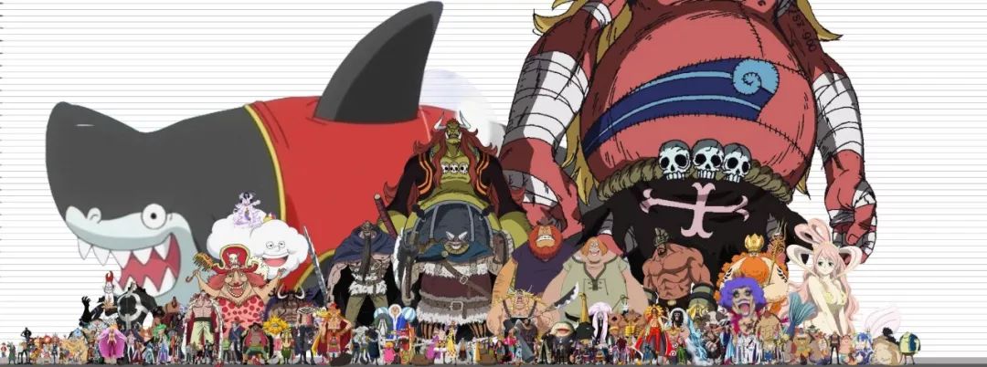 海贼王身高大全，最高与最矮相差1200倍，凯多不过是弟弟