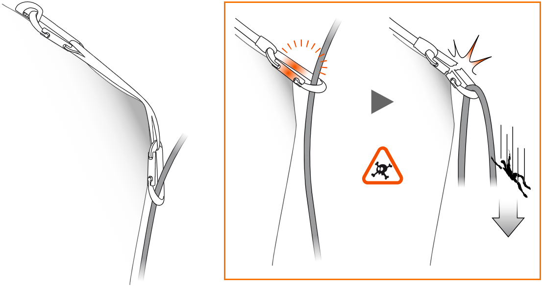 Positioning the quickdraw and clipping the rope 哔哩哔哩