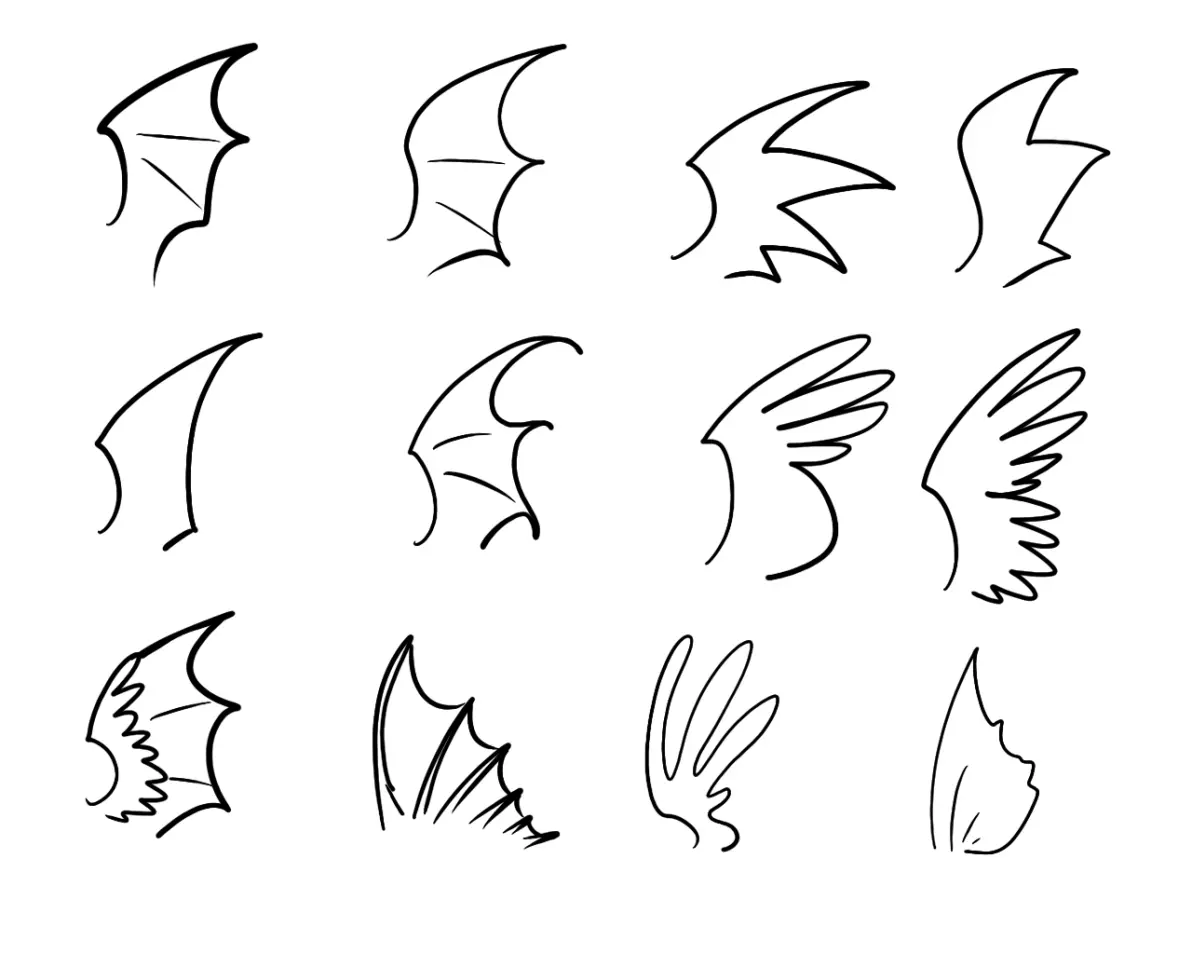 论龙翼的种类与画法