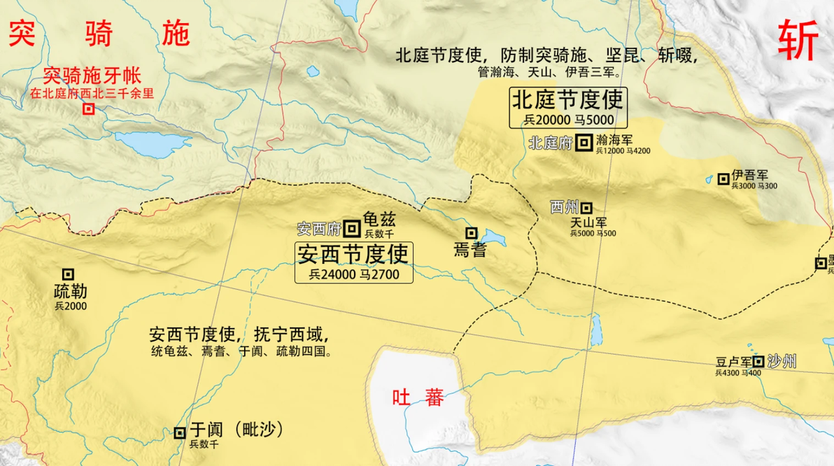 唐朝缘边十节度兵力示意详图（上） 哔哩哔哩 