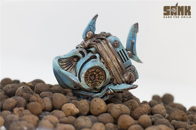 sanktoys金属浪潮幽蓝恐惧机械鲨鱼潮玩摆件