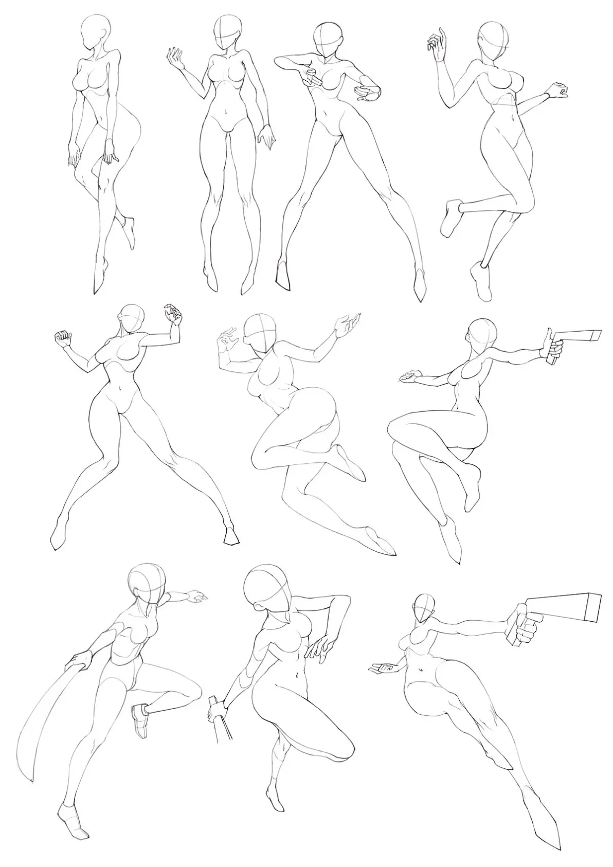 人体动态姿势线稿合集