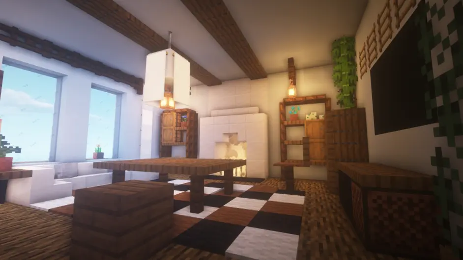 用minecraft还原宜家装修之温馨木质 哔哩哔哩