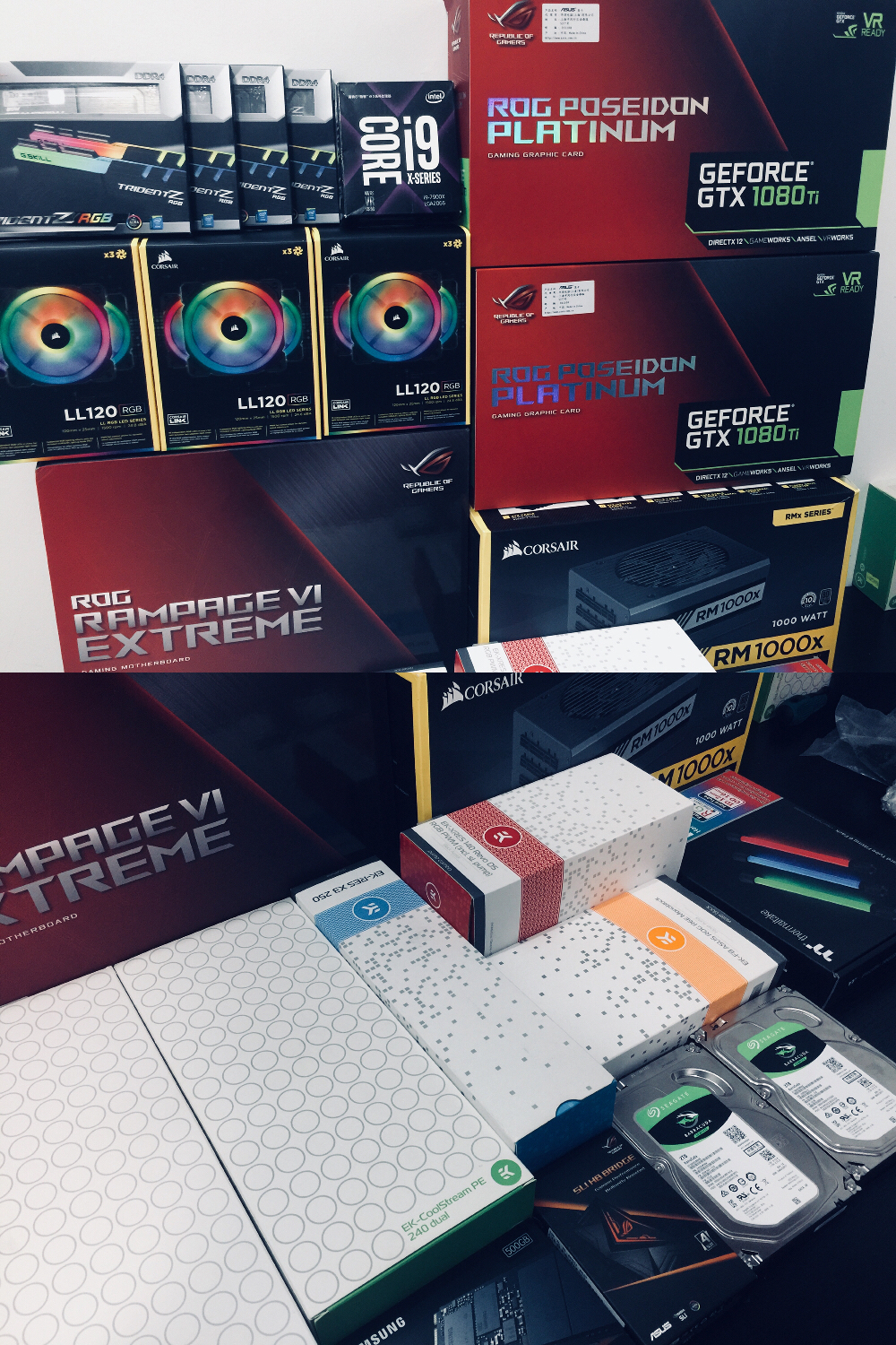 i9 7900X 华硕R6E GTX1080Ti波塞冬双卡交火