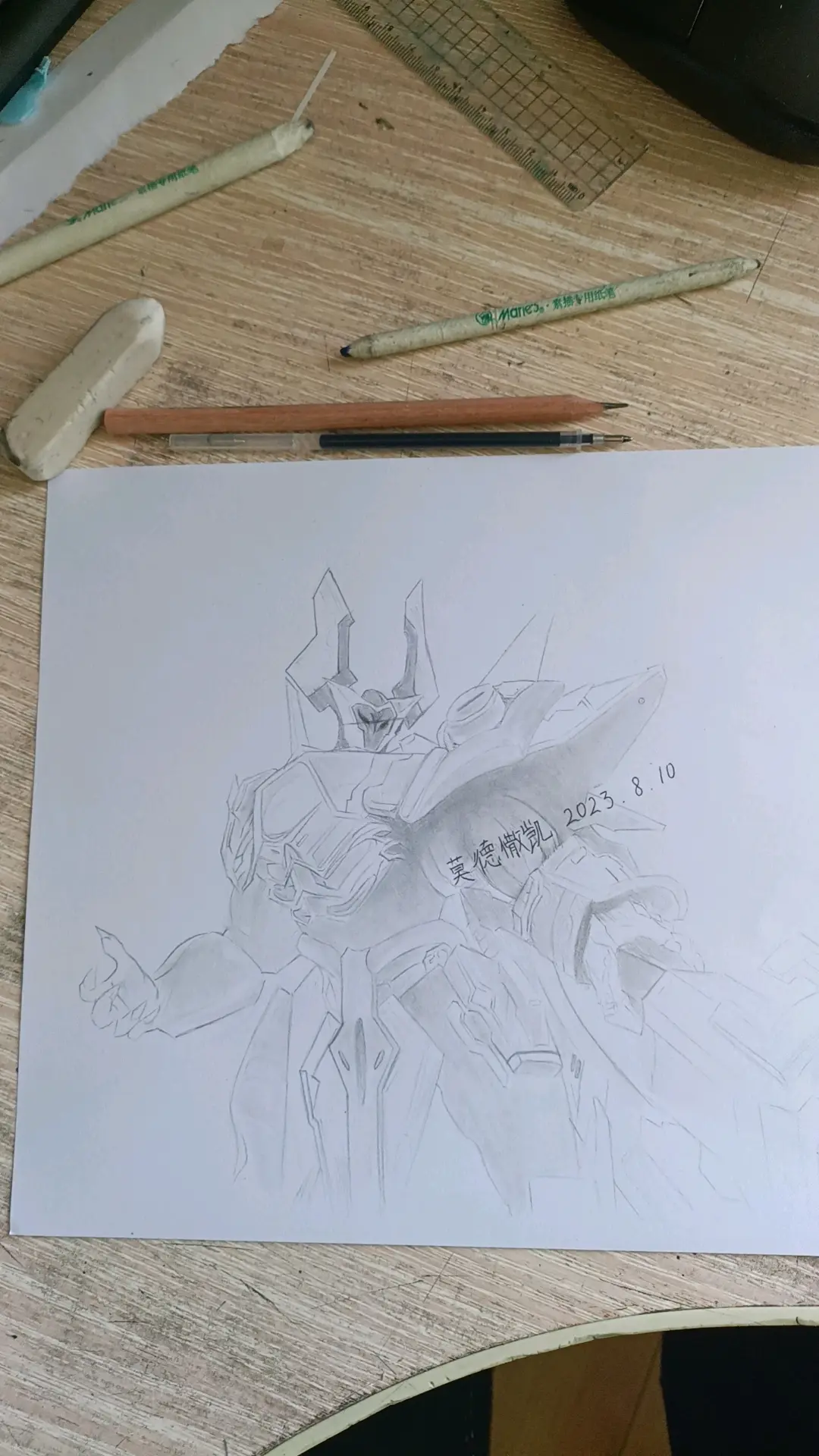 找到之前画的一张铁男,名字尽然写错了哈哈 - 哔哩哔哩