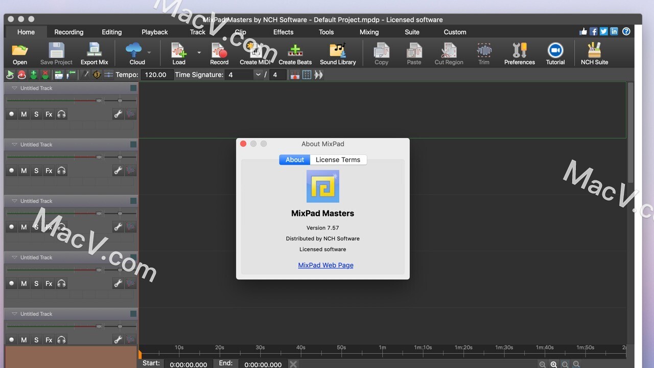 NCH MixPad Masters for Mac(多轨混音软件)v7.57激活版 哔哩哔哩