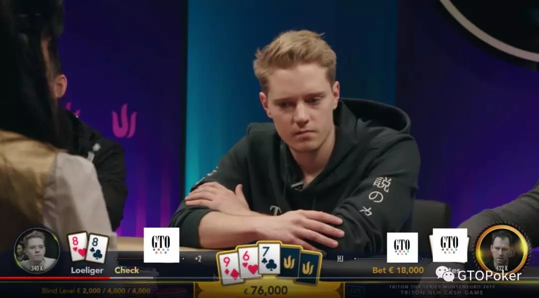 linus的加注尺度比较小,这里是2.5x 个straddle,jungleman 贴身跟注.