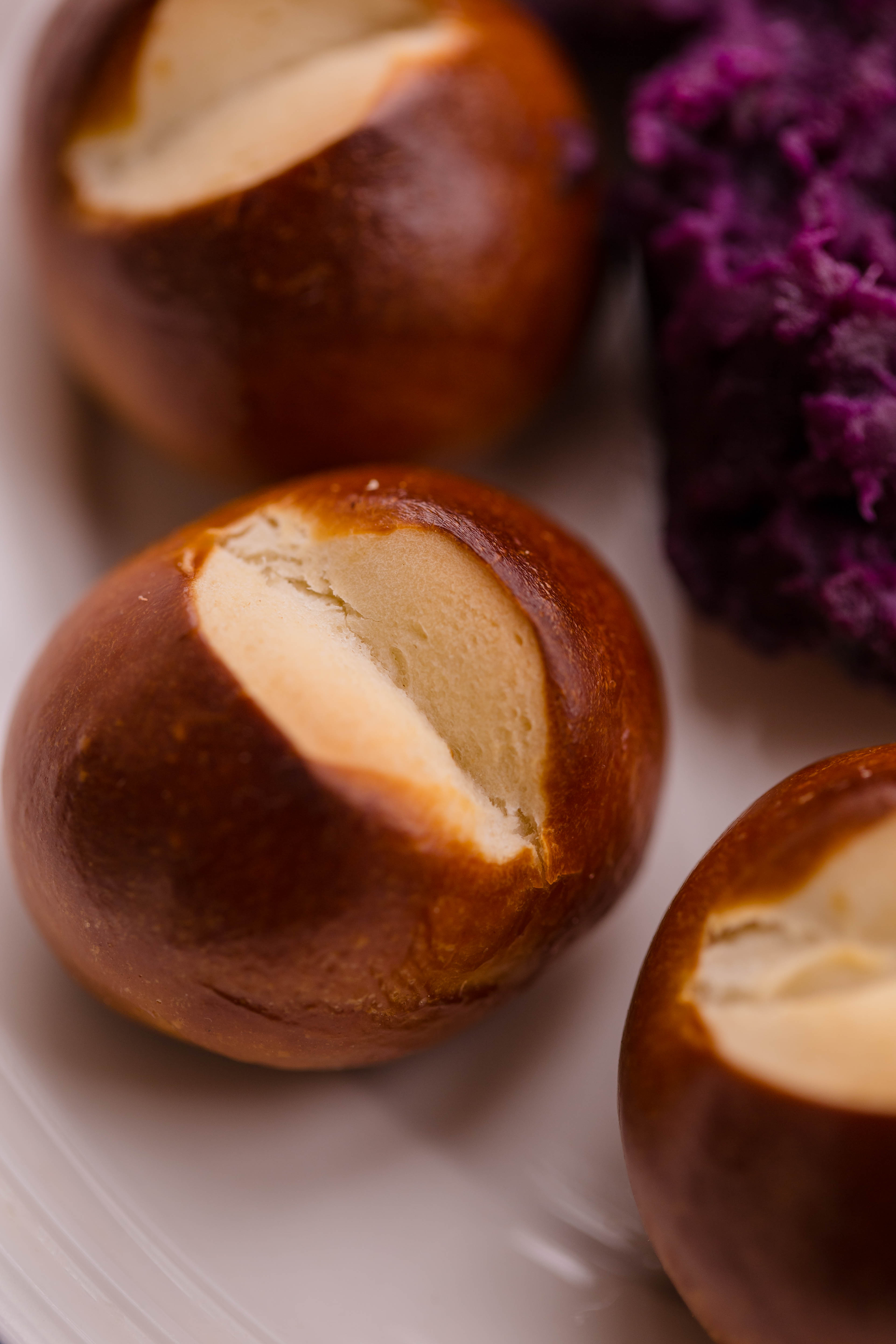 311减脂早餐碱水球煎蛋紫薯泥红茶