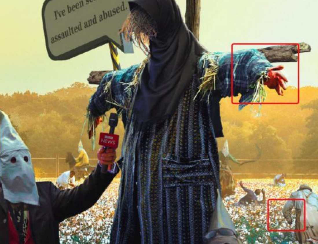 棉花事件发酵时,乌合麒麟重拳出击,又一幅讽刺漫画踩中西方痛处