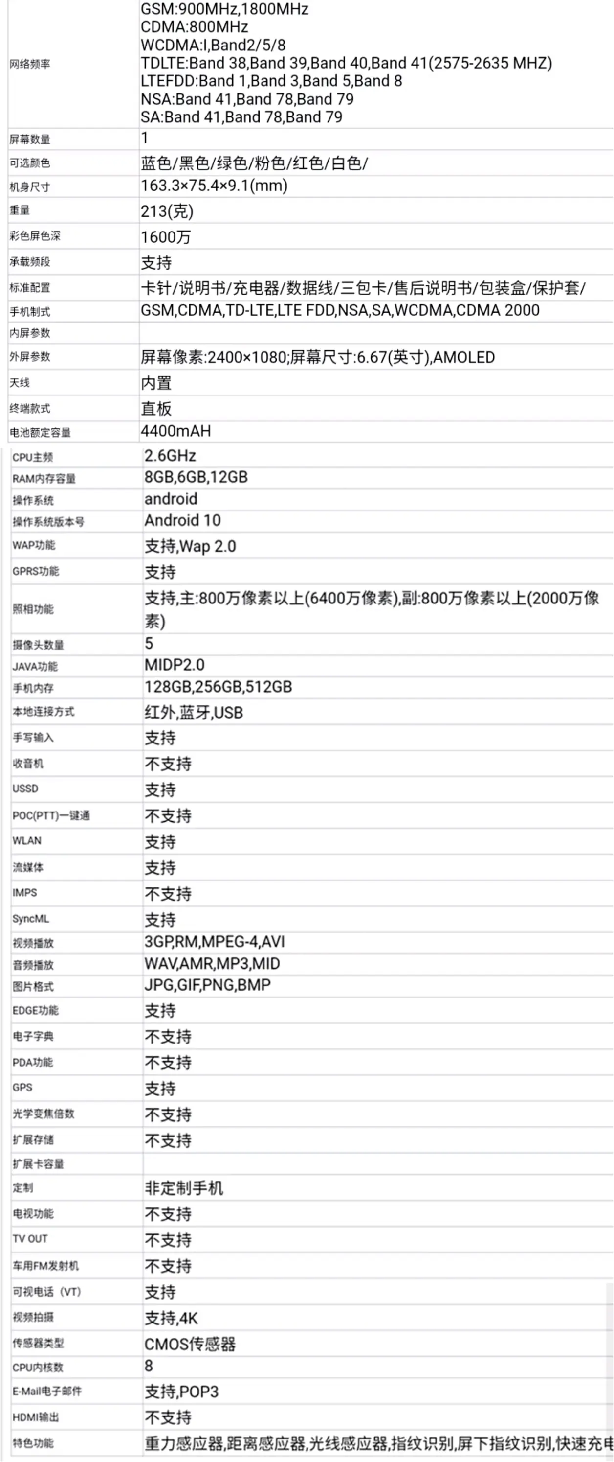 红米k305g版参数图片