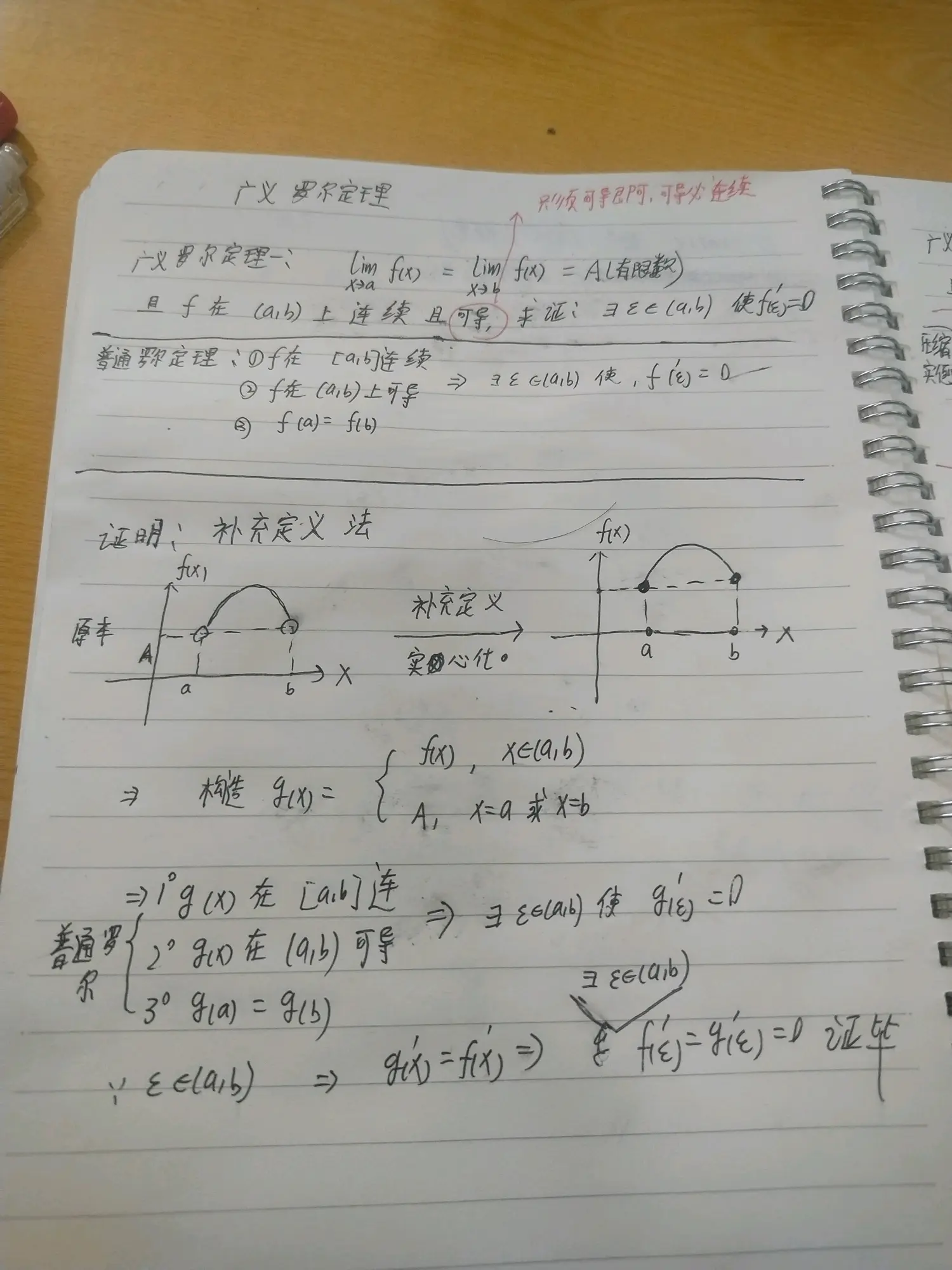 广义罗尔定理证明