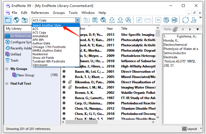 acs nano and endnote format