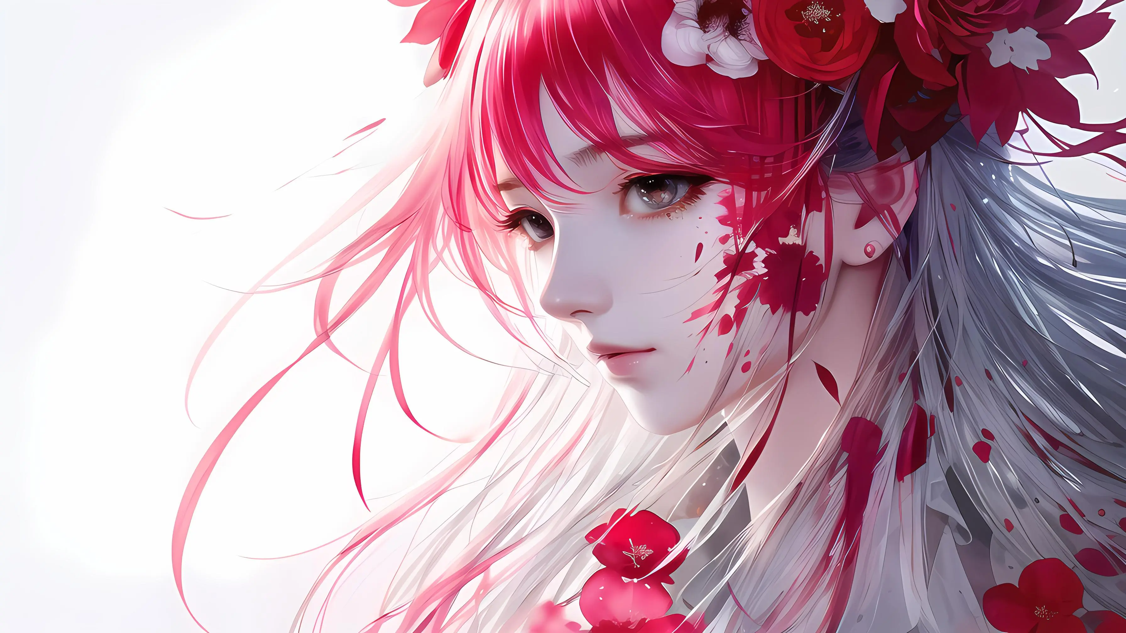 古风粉色系女孩ai绘画图集动漫卡通二次元手机电脑高清壁纸cg - 哔哩