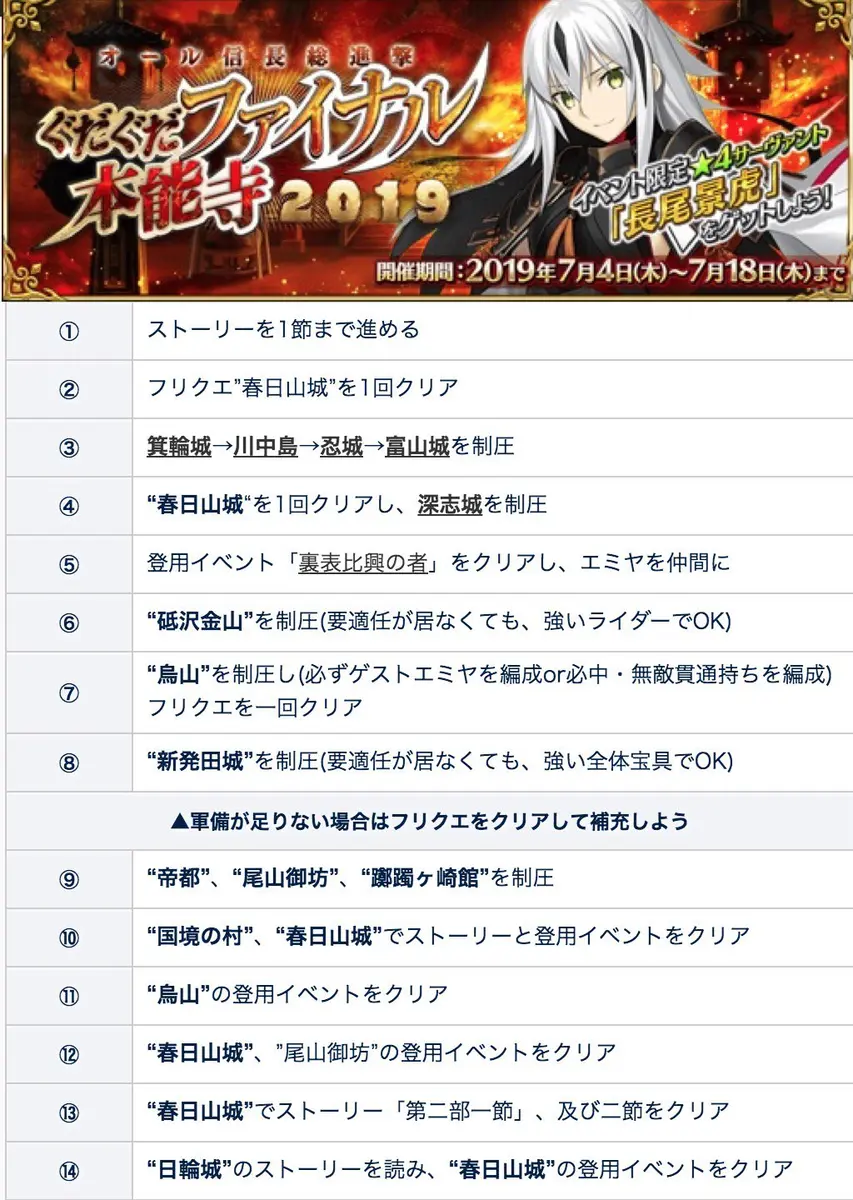 Fgo 全信长总进击咕哒咕哒final本能寺19 攻略图更新 哔哩哔哩