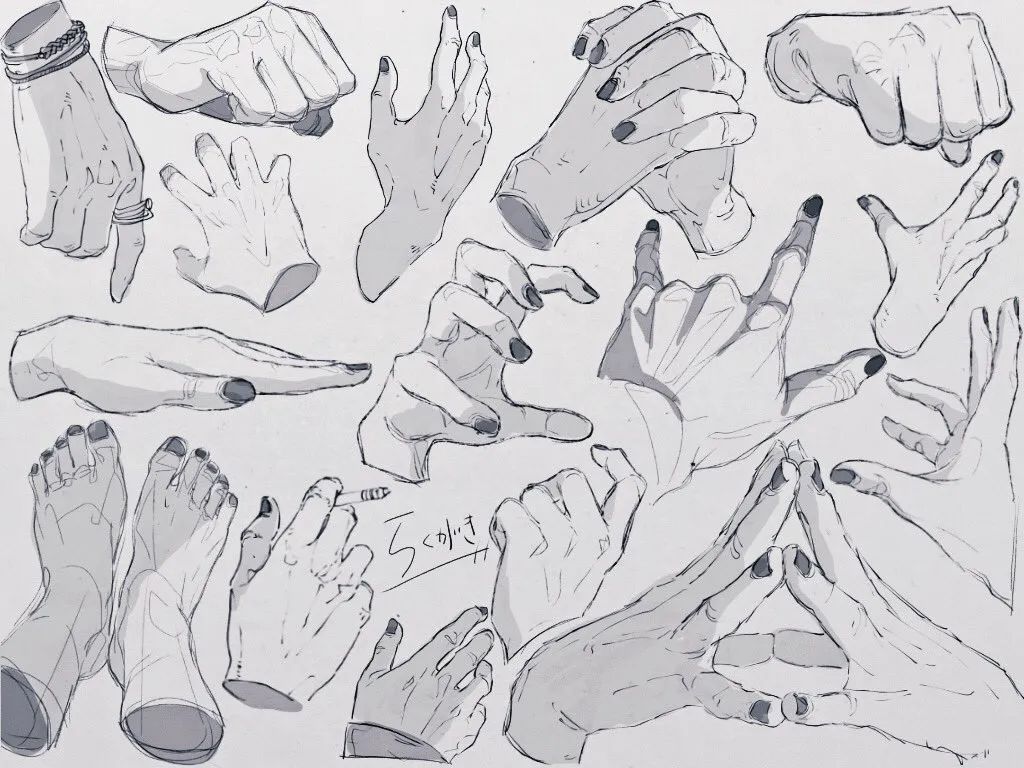 【手部素材】大佬各种手部姿势练习素材,太值得收藏了!
