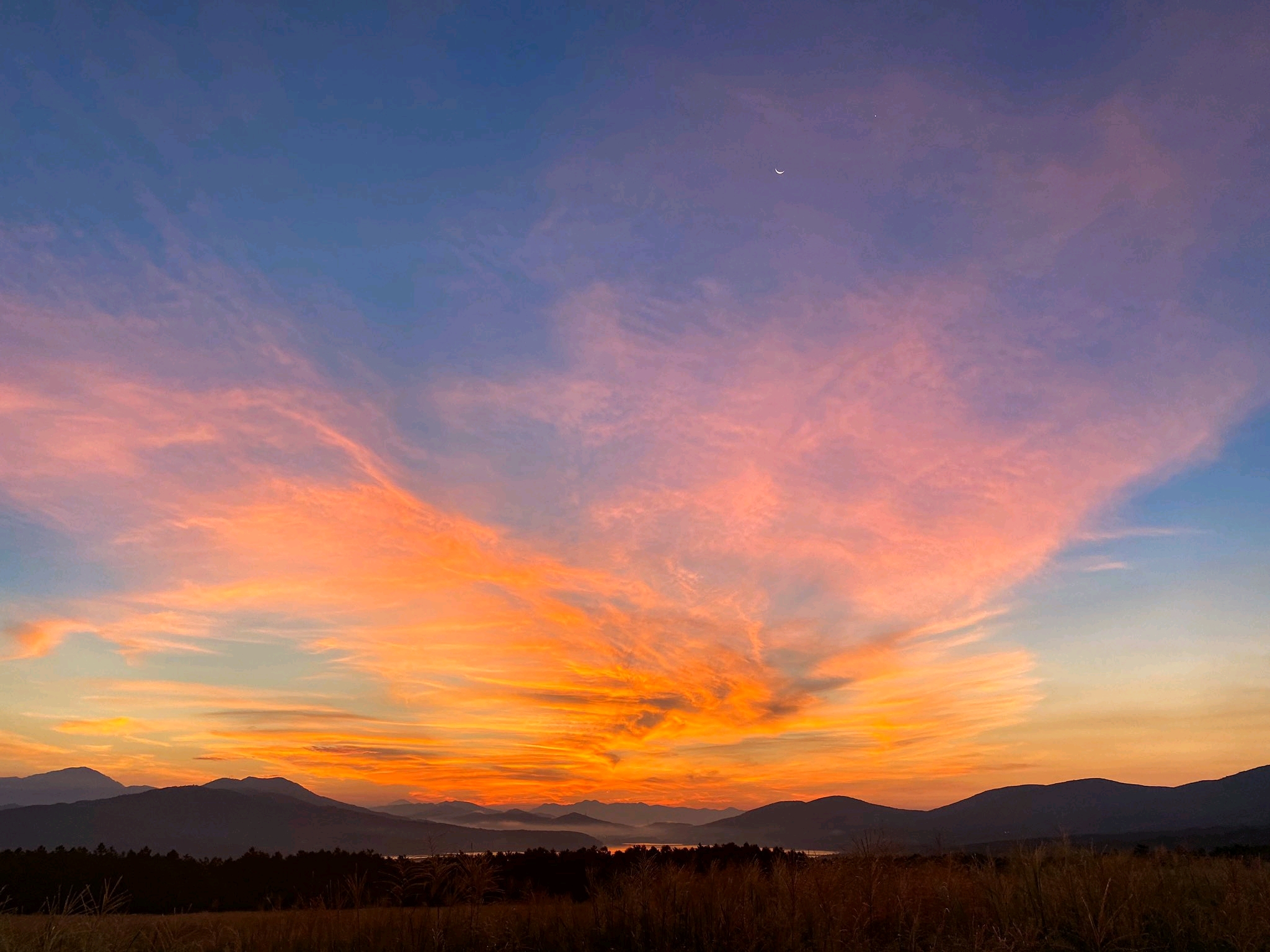 夕阳下的富士山