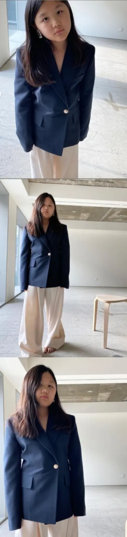 严泰雄 女儿志温 穿着妈妈的衣服 裤子扫着地板 豪杰春香男二回归 哔哩哔哩