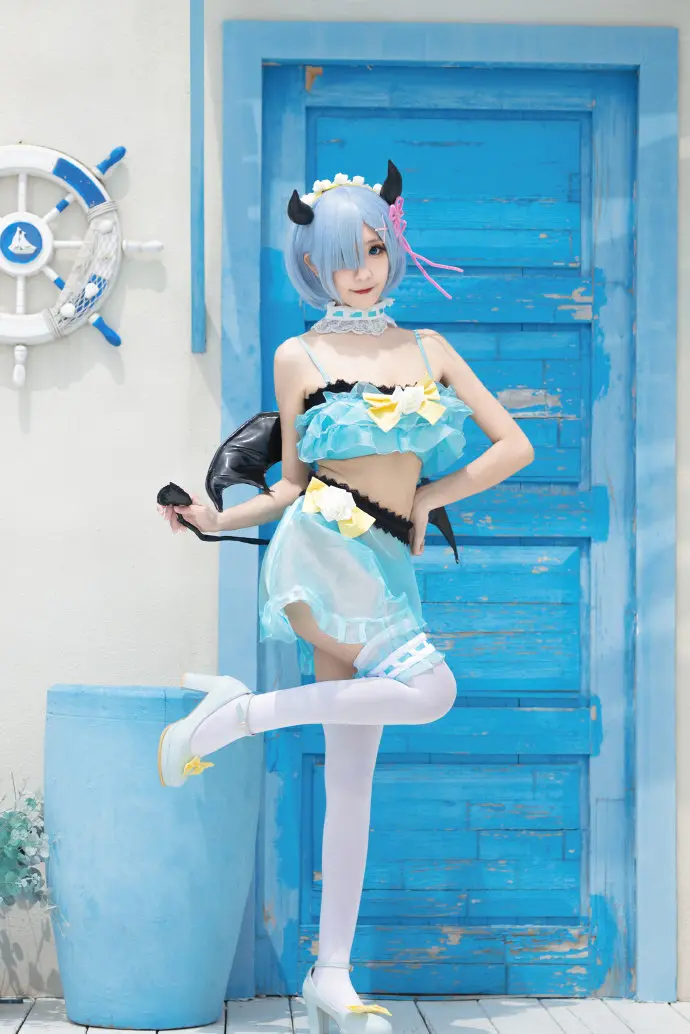 cos:从零开始的异世界生活蕾姆小恶魔水着cosplay正片9p-是粽粽子吖