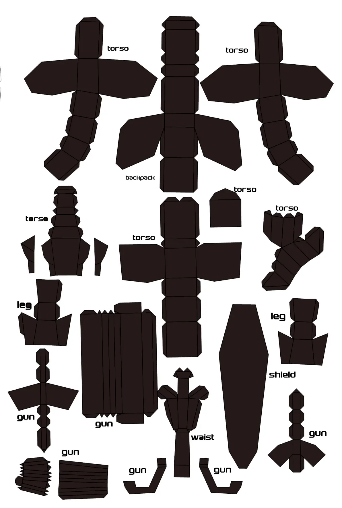 自由高达纸模图纸