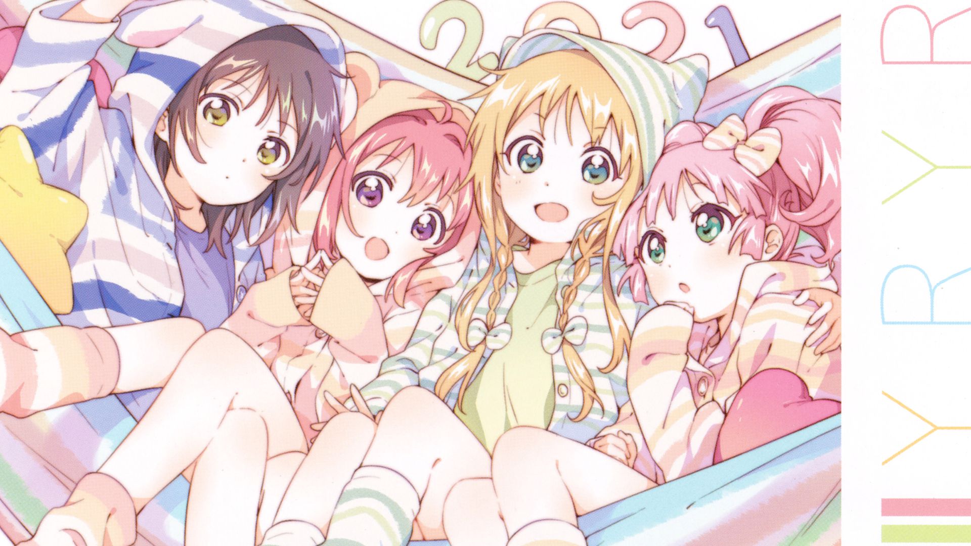 【摇曳百合】摇曳百合2021月历（日历）壁纸 Yuru Yuri 2021 Calendar 哔哩哔哩