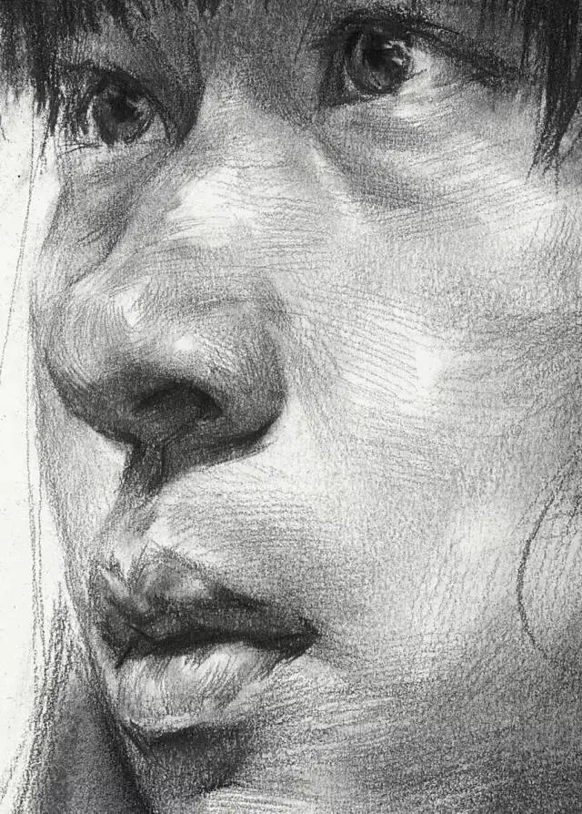 素描头像基础教程丨3/4侧女青年素描头像步骤刻画教程 - 哔哩哔哩