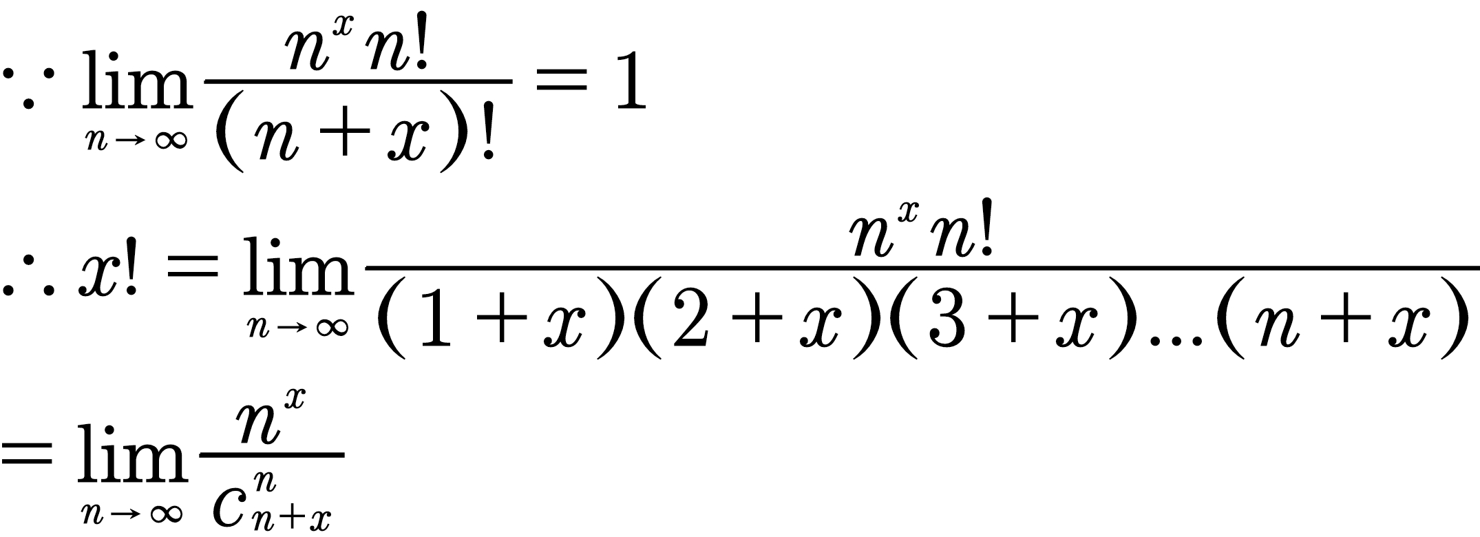 分数次阶乘,导数