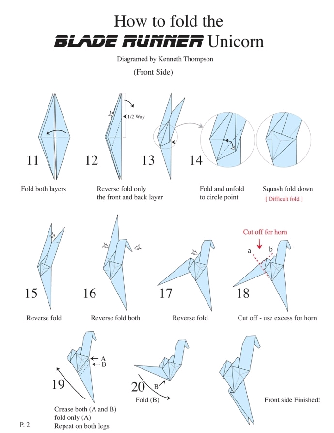 教你折出银翼杀手2049中的独角兽