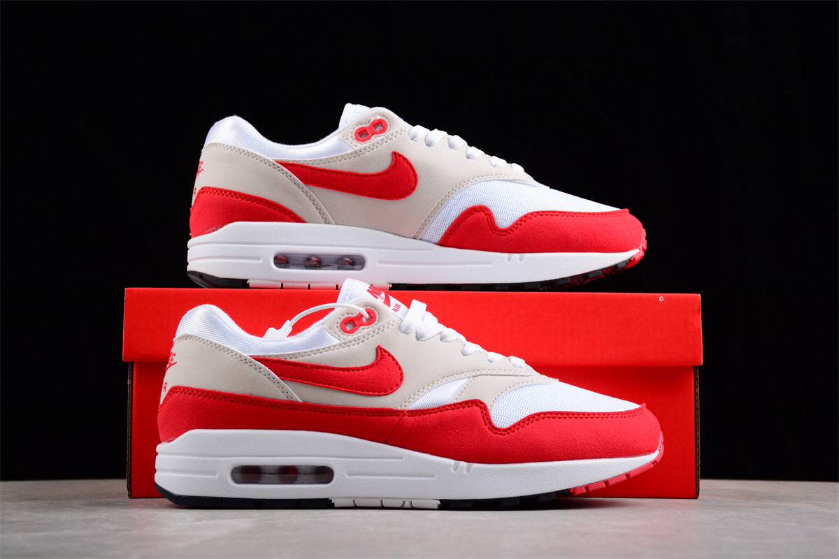 耐克 Nike Air Max 1 OG Anniversary Red 红白复古半掌气垫跑步鞋 哔哩哔哩