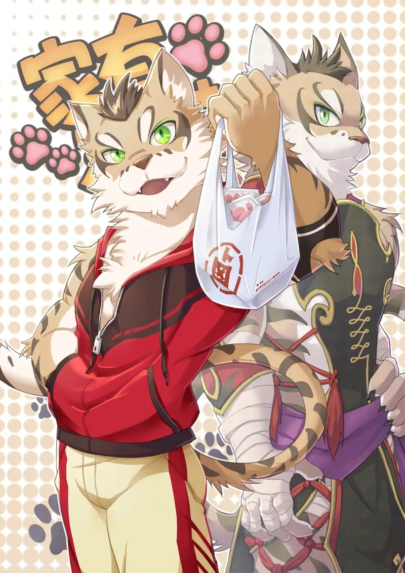 《家有大猫》插画壁纸