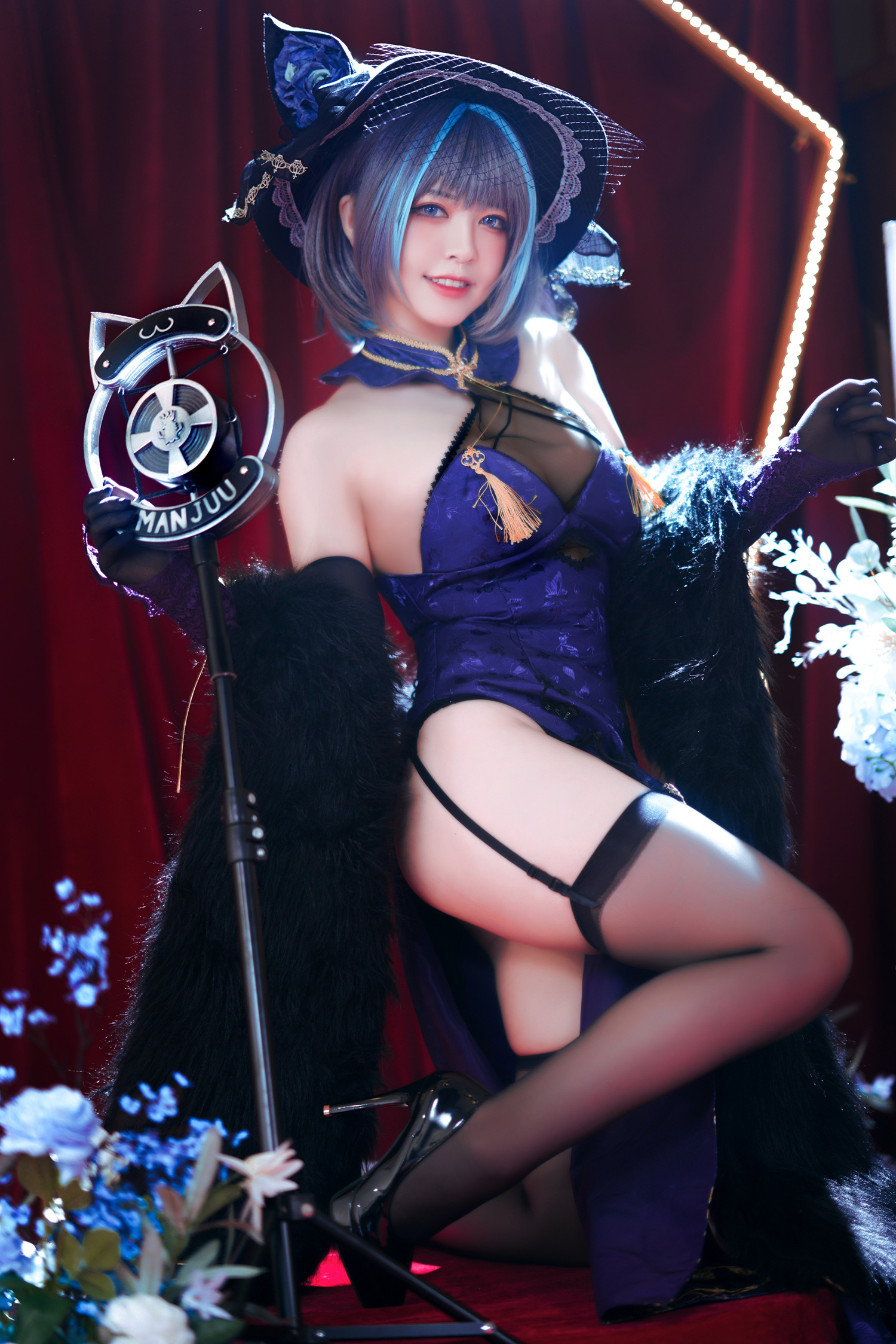 半半子柴郡旗袍cosplay8