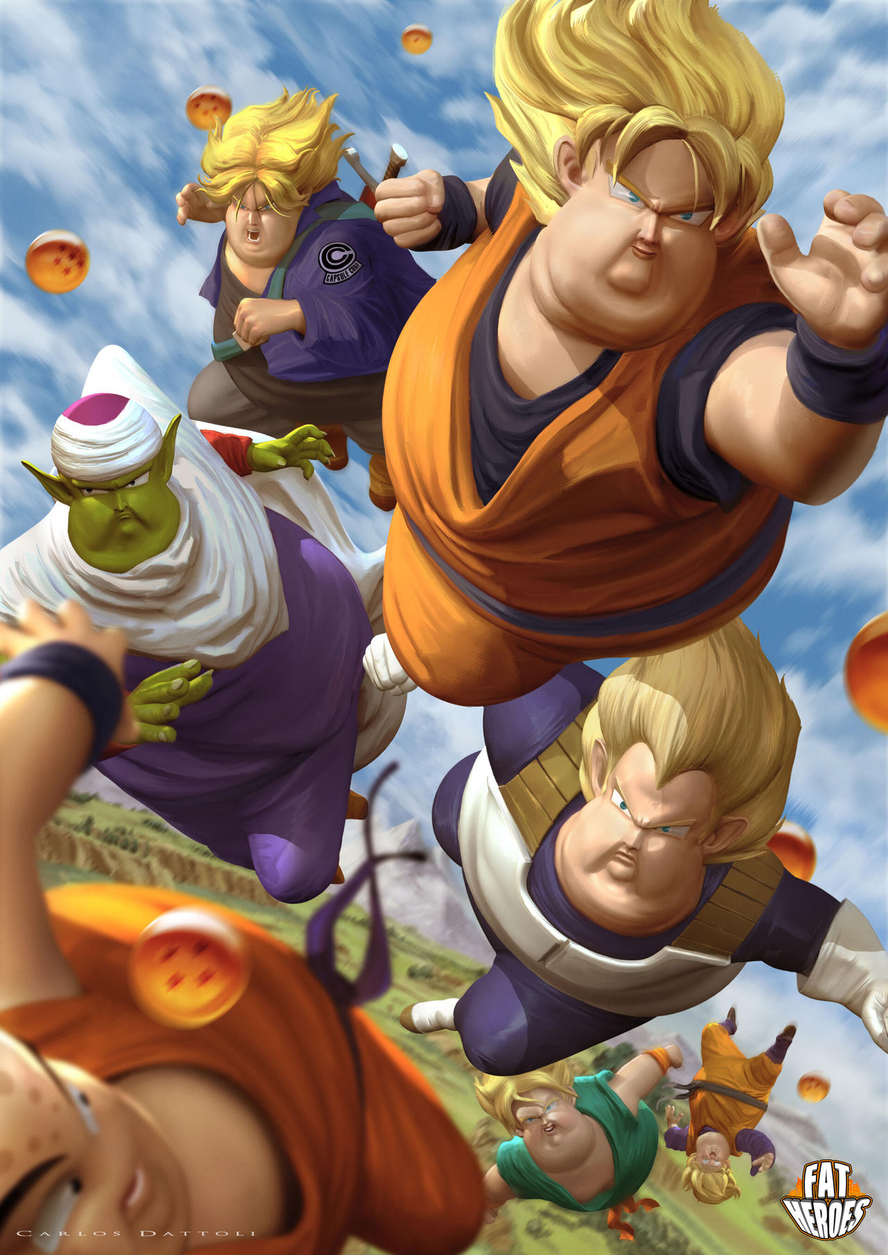 游泳健身了解一下? 艺术家绘脑洞海报 七龙珠圣斗士马里奥都不放过