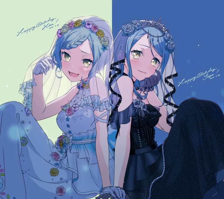 3月20日 冰川纱夜&冰川日菜 冰川双子2023生日贺图 - 哔哩哔哩