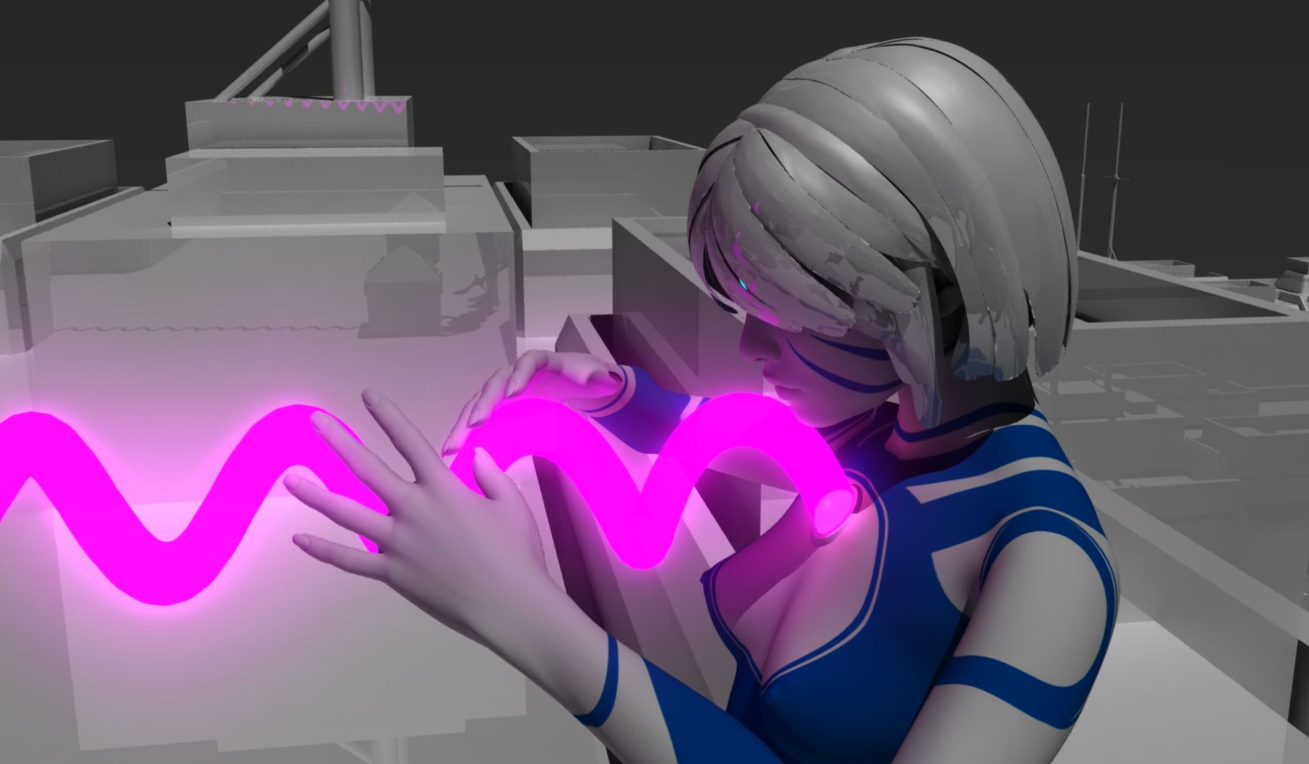 (能量管不断地通过洛希娜的水晶灯进行能量吸收,然而,洛希娜一直在