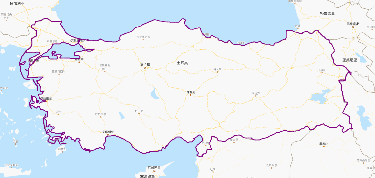 土耳其在地图上的位置图片