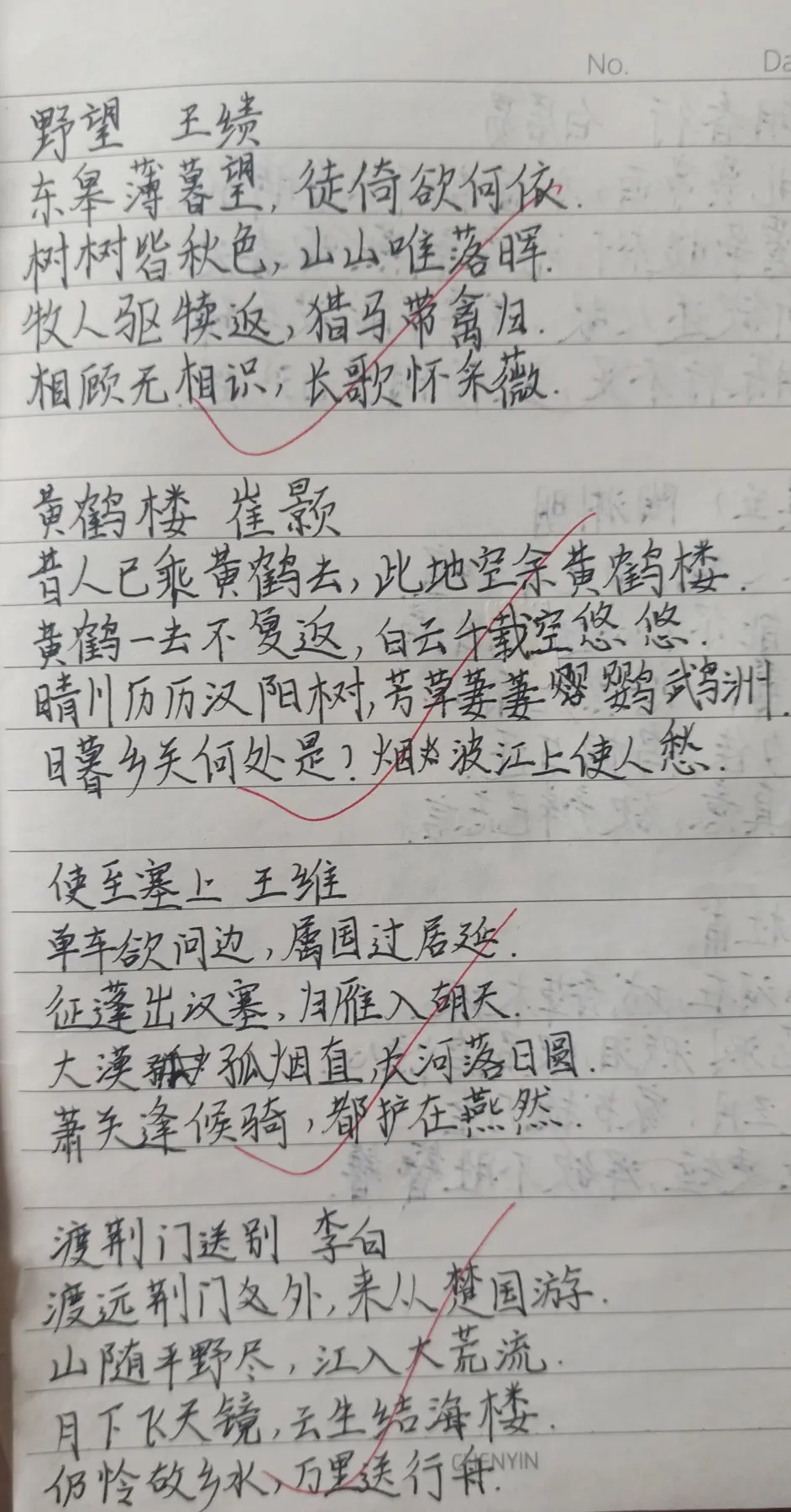 今天是默写古诗,虽然全对了,但感觉这次字写得不太好看