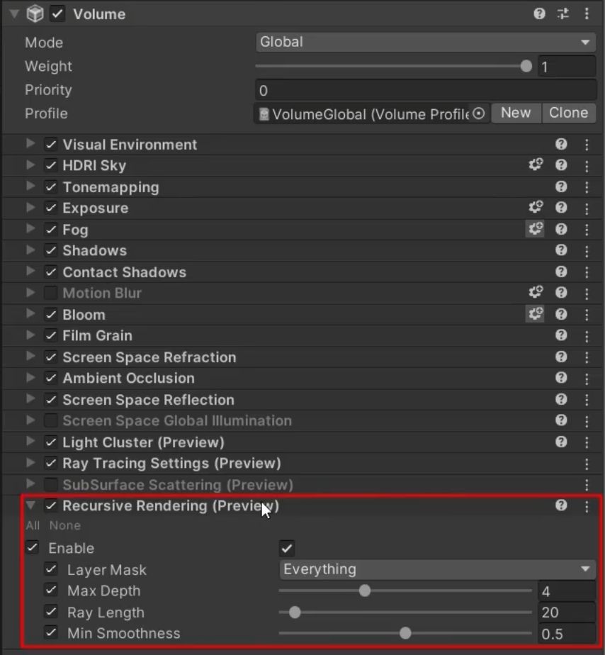 Unity学习笔记 Vol.106 Unity 实时光追（十）- Recursive Rendering递归式渲染 - 哔哩哔哩
