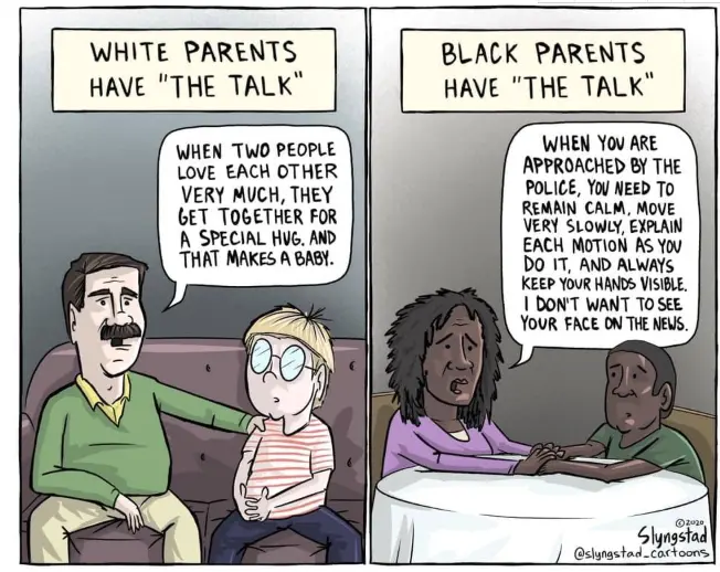 漫画讽刺 双标 31岁黑人大哥哽咽劝16岁少年 都在经历着什么 哔哩哔哩