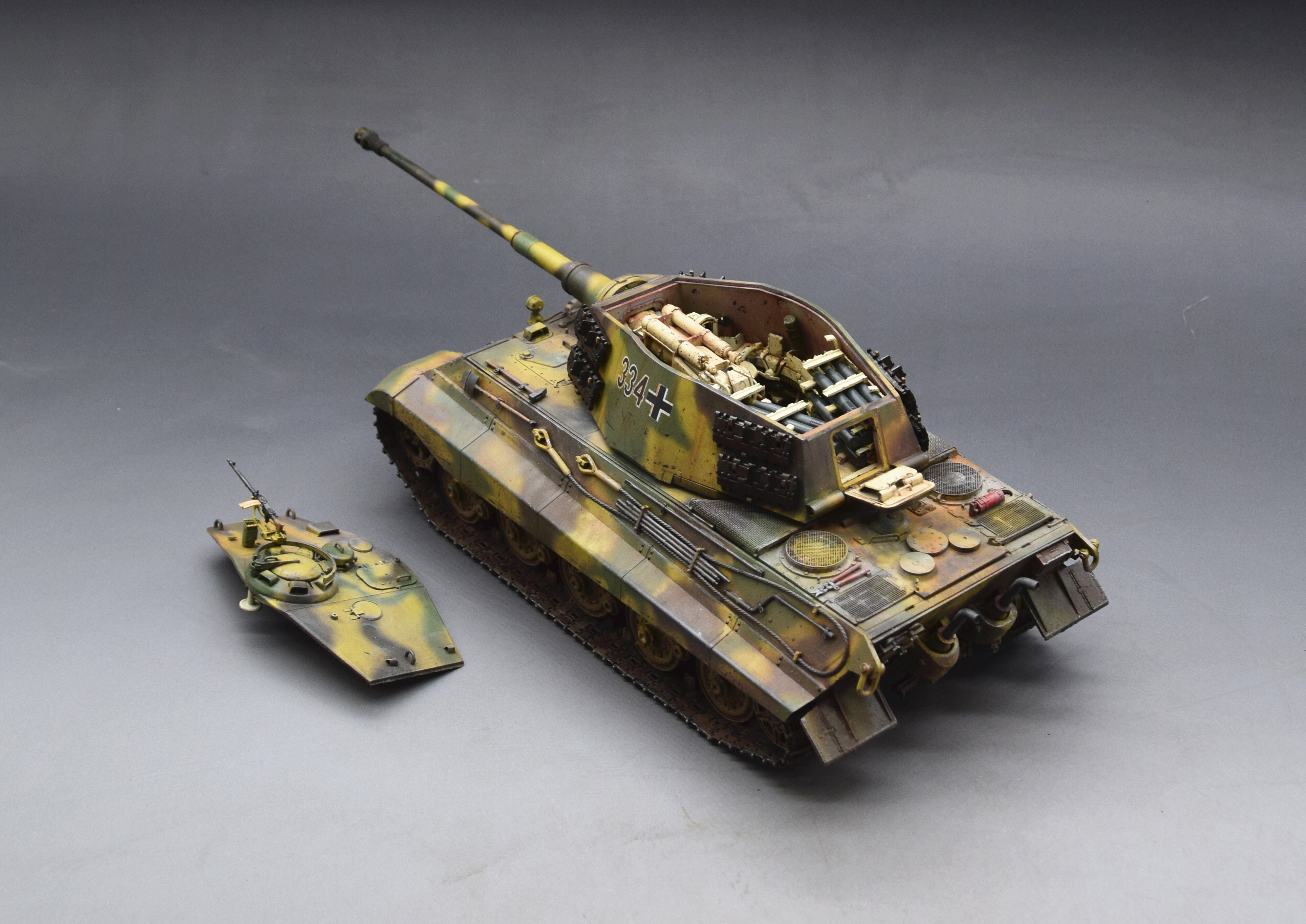 战争雷霆虎王h全内构展示模型作品