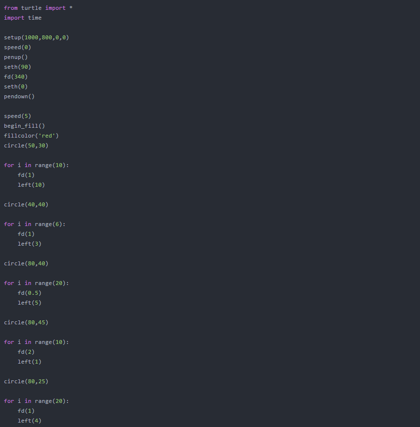 用python代码turtle库绘制好看的效果图