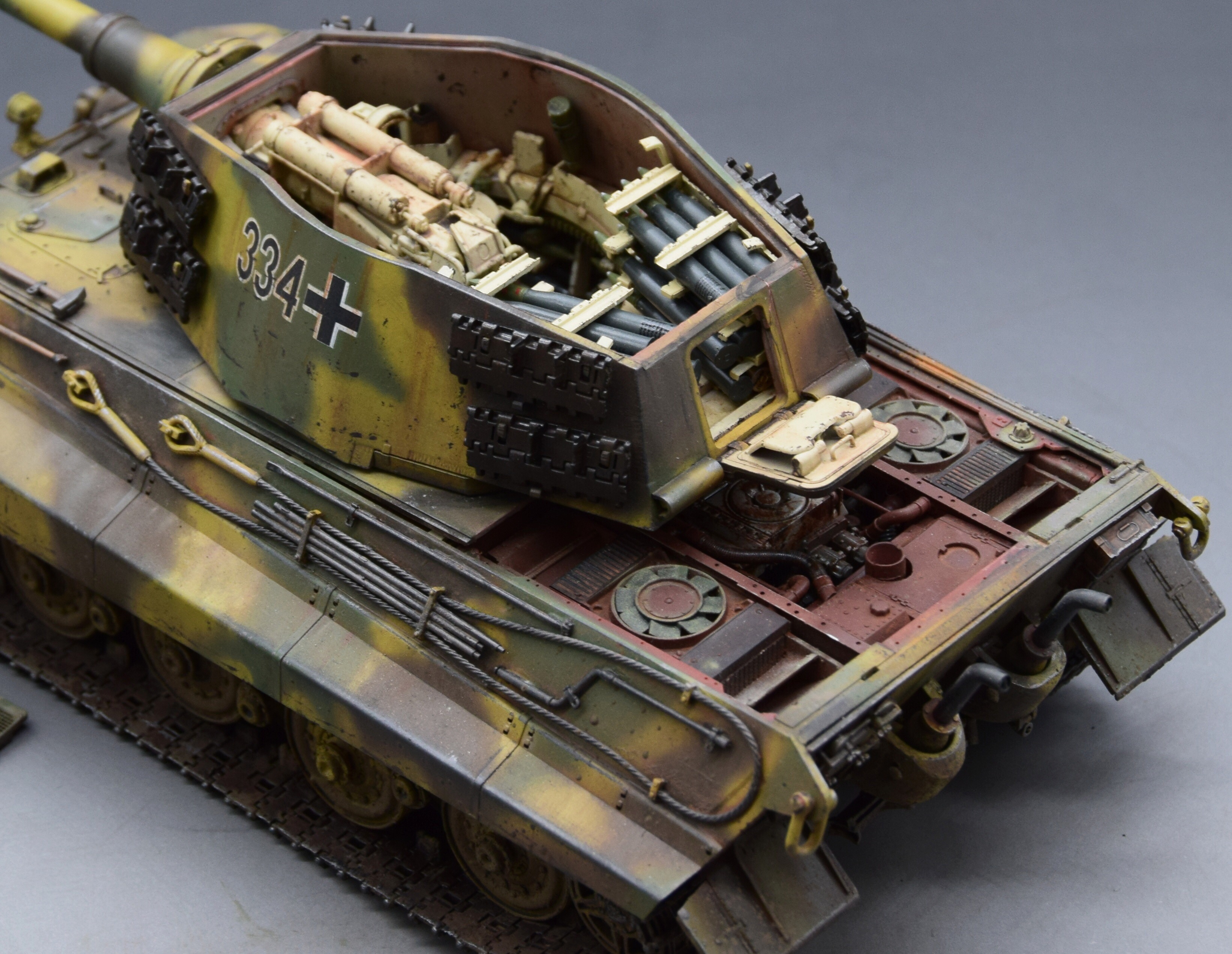 战争雷霆虎王h全内构展示模型作品