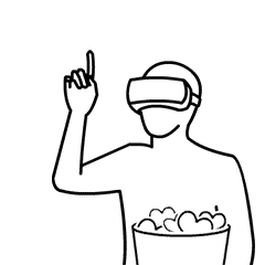 微信原创黑白线条动画表情—倒霉的vr策划人员