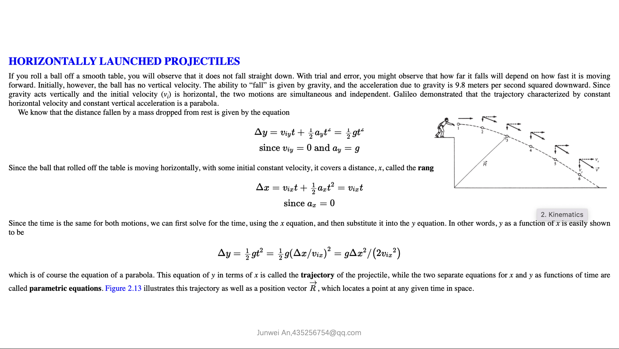 Horizontally launched projectiles mcq kinematics ap physics 